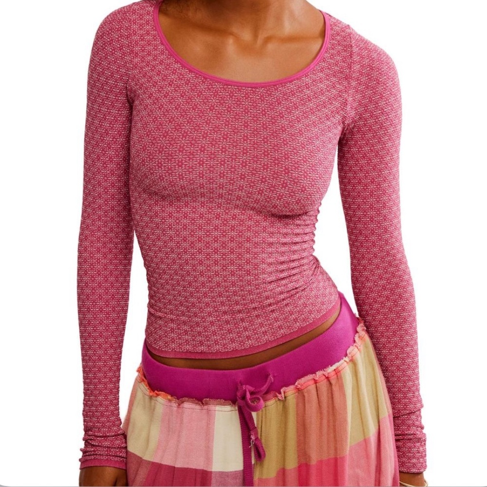 Free People / Intimately Women's Love Letter Long Sleeve Fitted Shirt, NWT